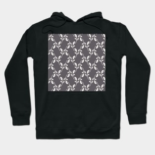 Light gray leaves over dark gray background Hoodie